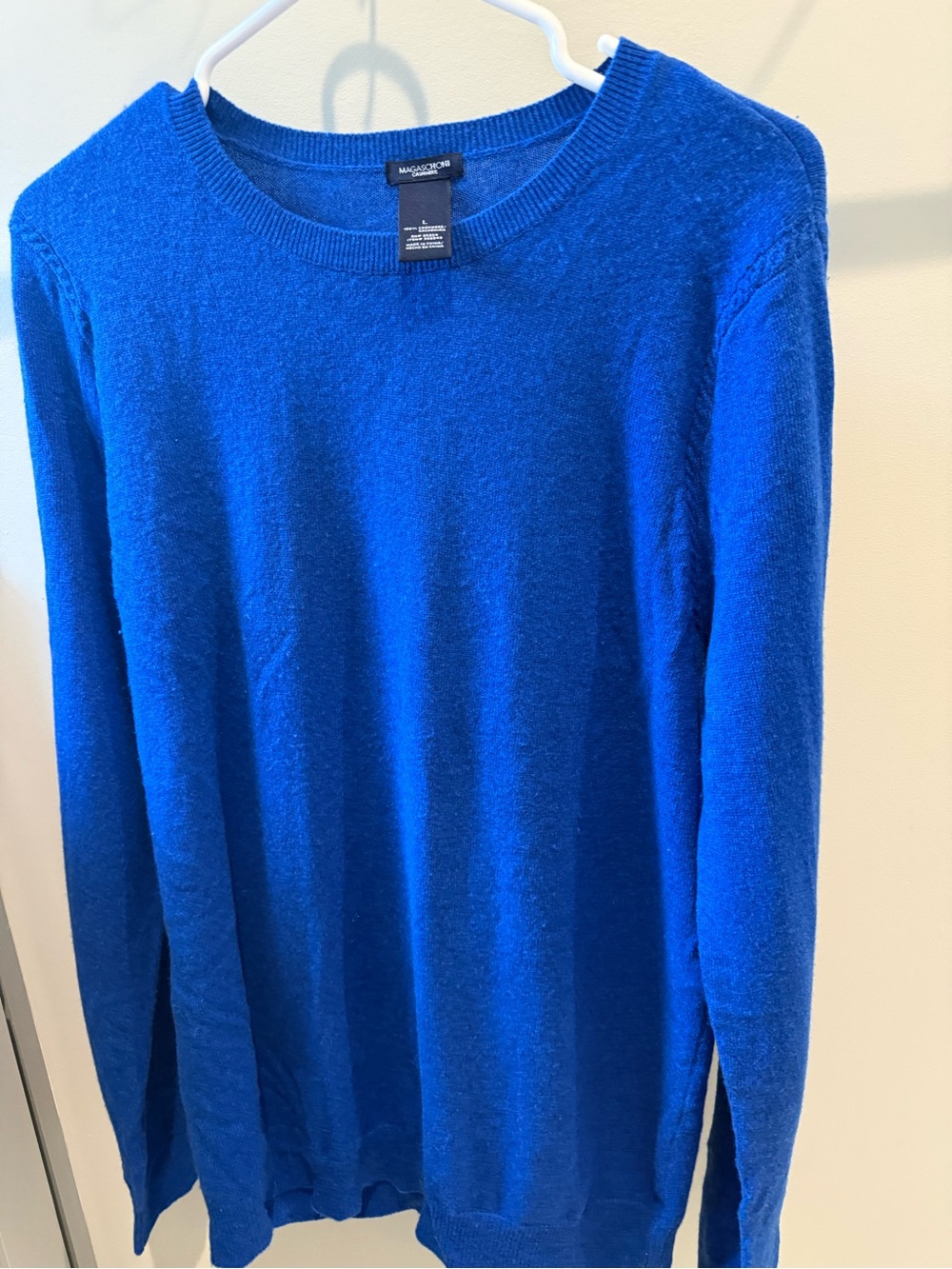 Magaschoni Men's Royal Blue Crewneck Sweater